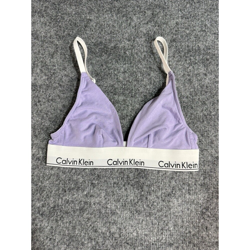 Calvin Klein Purple Bralette – Women’s XS – Wireless, Unlined, Cotton Blend